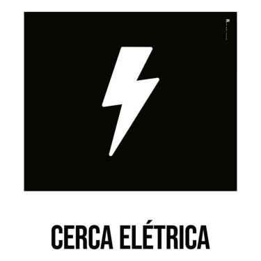 Imagem de Kit 5 Placa Acm Desenho Cerca Elétrica 18X23