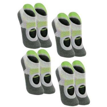 Imagem de Kit 4 Pares De Meia Lupo Pilates Antiderrapante Sapatilha, Amarelo, M 