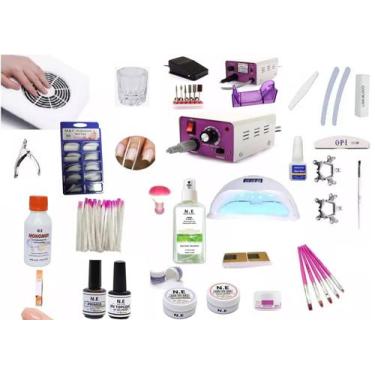 Imagem de Kit Unhas Manicure Gel Acrigel Cabine Led Sugado Motor Completo - New 