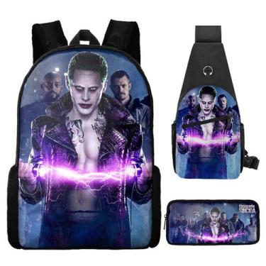 Imagem de Conjunto de mochilas escolares Clown Jokers de 3 peças para crianças -