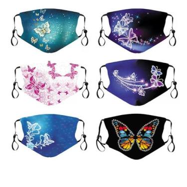 Imagem de Máscara facial, borboleta, decorada com strass, conjunto reutilizável,