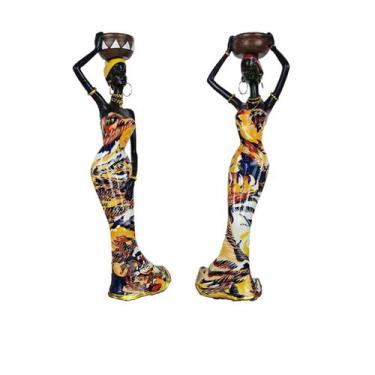 Imagem de Estatueta de escultura African Exotics para mesa doméstica (2 unidades