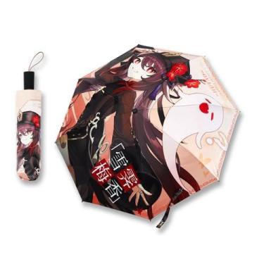 Imagem de Guarda-chuva Genshins Impacts Hu Taos Anime Portátil à Prova de Vento 