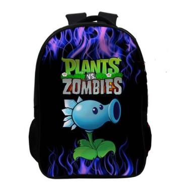 Imagem de Mochila escolar Plants vs Zombies Kids Poliéster 28x16x42cm - yiweisai