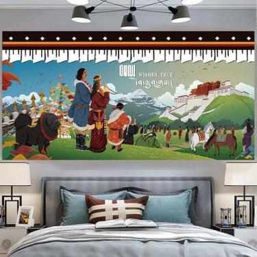 Imagem de Tapeçaria: parede do palácio de Potala, estilo tibetano, 150x130cm, mi