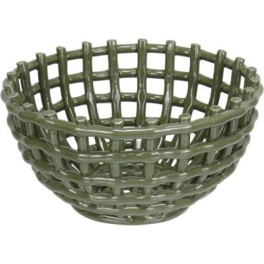 Imagem de CENTRO MESA DECORATIVA FRUTEIRA HOME&CO CERÂMICA 12x22x22cm VERDE