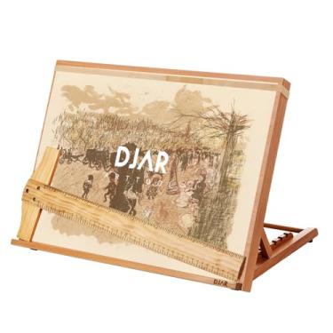 Imagem de DJAR Prancheta De Desenho Com 5 Posições, Cavalete Mesa Portátil Ajustável, Madeira Faia, Natural, A2