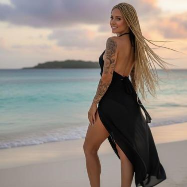 Imagem de Canga/Pareô Sublimado Preto 1,00x1,50m - Fera Print - Sublimatex