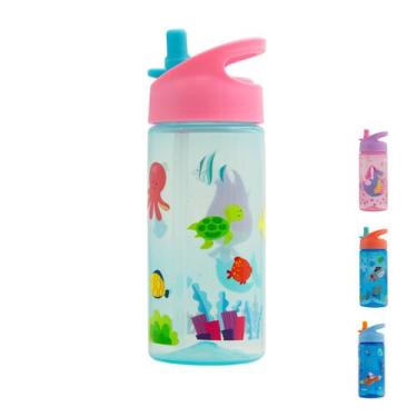 Imagem de Garrafinha Infantil com Canudo Rígido e Retrátil Higiênica Divertida B