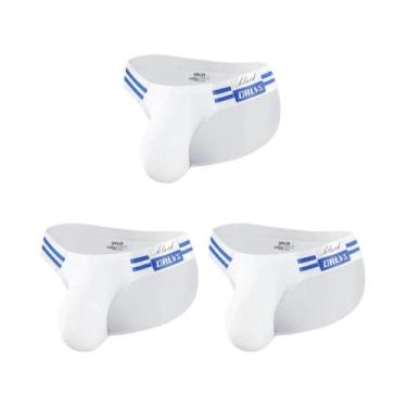 Imagem de Cuecas Masculinas De Algodão Listradas Azul Marinho, Modelo Biquíni De