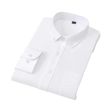 Imagem de Camisa Oxford De Algodão Masculina De Manga Longa, Confortável E Macia