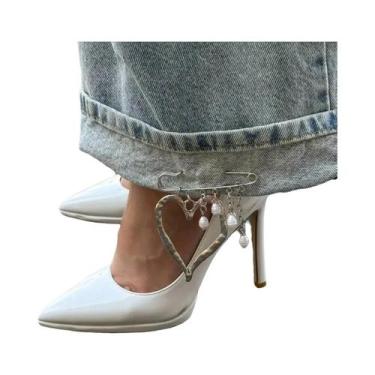 Imagem de Tornozeleira Feminina Elegante Com Corrente De Pérolas Imitadas E Fran