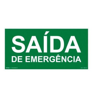 Imagem de Placa Pvc Fotol. 12x22,4 Saida De Emergencia - SINALIZE, Verde e Branc