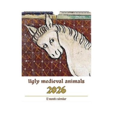 Imagem de Calendário De Parede Com Tema De Animais Medievais, Estilo Feio, 29x21