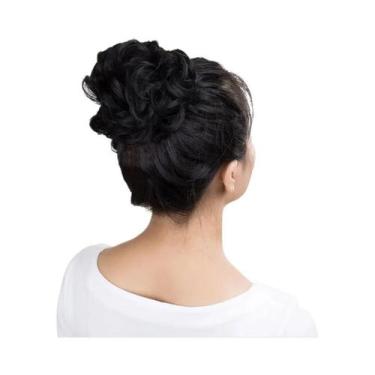 Imagem de Aplique De Cabelo Rabo De Cavalo Sintético Elástico Preto, Castanho E 