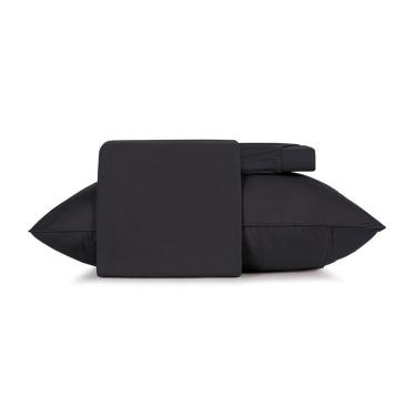 Imagem de Jogo De Cama 3 Peças Solteiro Altenburg Malha Fio Penteado Preto Primitivo