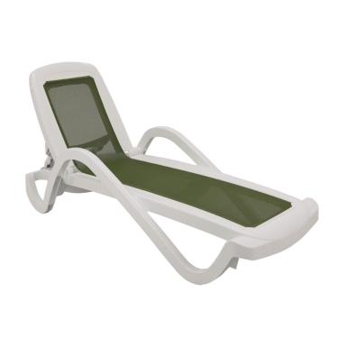 Imagem de Espreguiçadeira Cancún 92254227 Assento em PVC e Poliéster Polipropileno Fixo com Rodas Verde