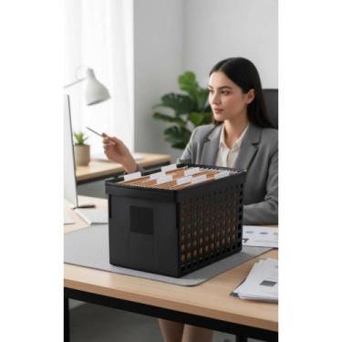 Imagem de Arquivo Plástico Largo Preto para Pastas Suspensas - Congratulations S