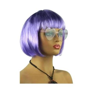 Imagem de Peruca Curta Colorida Neon Bobo De Fibra Sintética Para Festa, Hallowe