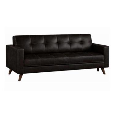 Imagem de Sofá para Escritório 03 Lugares Slim Roma  Design Retrô com Pés Palito