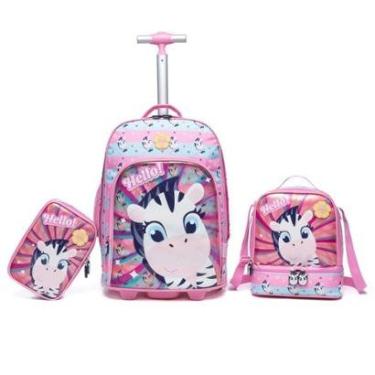 Imagem de Mochila Infantil Grande Resistente Lancheira Estojo Escolar-Feminino
