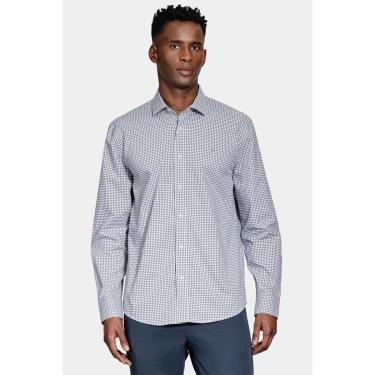 Imagem de Camisa Aramis Manga Longa Regular Fio 60 Branco e Chumbo-Masculino