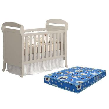Imagem de Berço Americano Danny Areia Acetinado Com Colchão Ortobom - Reller