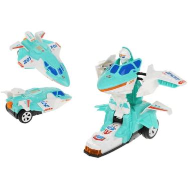 Imagem de Avião Robô de Brinquedo Aerotop Oryon com Luzes e Sons, Brinquedo Bate e Volta Azul Well Kids