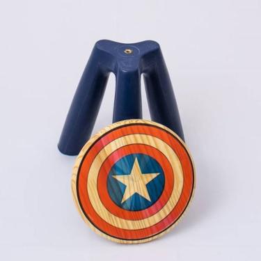 Imagem de Banqueta Infantil Mini Banqueta Escudo Capitão América Marvel Estrutura Polietileno Ass...