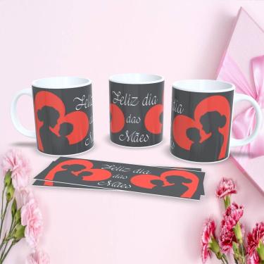 Imagem de Caneca de Porcelana 325ML Mães Estampa 14 para Presente Dia das Mães Decorada Uso Diário Branco Outras Marcas
