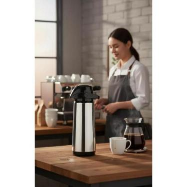 Imagem de Garrafa Térmica Inox 1,8L com Bomba - Conserva Quente/Frio - Congratul