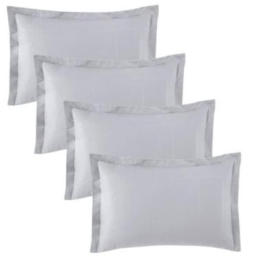 Imagem de Kit 4 fronha 3 abas - 50 x 70 - cimento queimado - bom sono