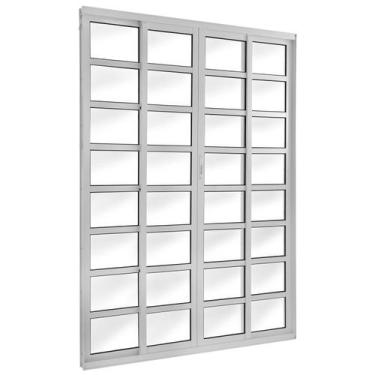 Imagem de Porta Correr 4 Folhas Móveis Central com Travessa Topsul 210x150cm Esq