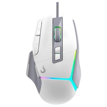 Imagem de Mouse Gamer Rise Mode Laser Pro White RGB, 16000 DPI, 10 Botões, Branc