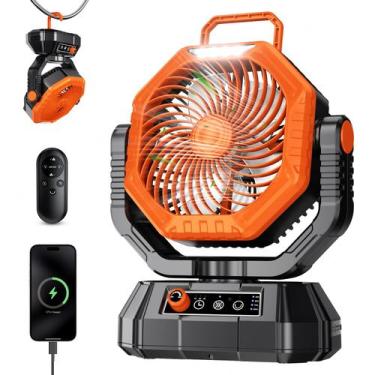 Imagem de Ventilador de acampamento AJVV Dual Motor 20000mAh, bateria LED