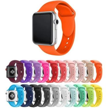 Imagem de Pulseira Silicone Compatível Apple Watch 45mm 49mm 44mm e 42mm - Laran