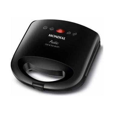 Imagem de Sanduicheira Grill Sn01 Pratic 2 Em 1 750w De Potência Mondial Preto 127v