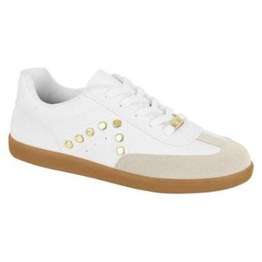 Imagem de Tênis Vizzano Branco Casual Urbano Detalhe Tachinha Dourado Sneaker Feminino-Feminino