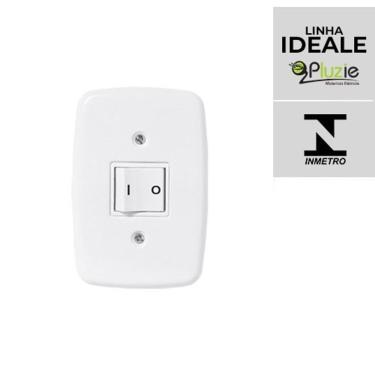 Imagem de Interruptor Bipolar Pluzie Linha Ideale 10A 20A 4x2 com Acionamento Duplo para Circuito...