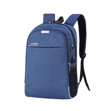 Imagem de Mochila para Notebook OEM Anti Furto com Cadeado e USB em Poliéster 46x30x15cm Azul Res...
