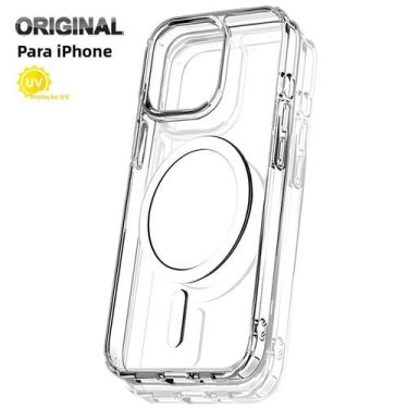 Imagem de Capa Magnética Transparente Para iPhone 16 15 14 13 12 Mini 17 Air 11 