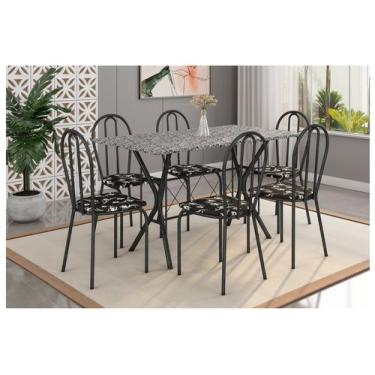 Imagem de Mesa de Jantar 6 Cadeiras Retangular Preta  - Artefamol America Bruna,