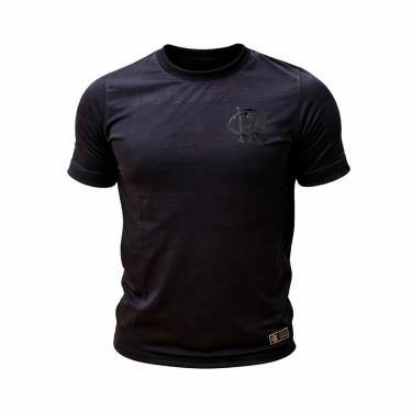 Imagem de Camiseta Flamengo All Black Jacquard Listrado Logo Tpu Gel-Masculino