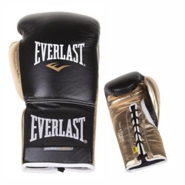 Imagem de Luvas de Treino Boxe Everlast Powerlock com Amarração Preto, Preto, 18