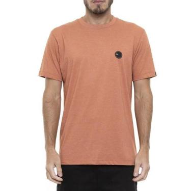 Imagem de Camiseta Quiksilver Patch Round Masculina Telha Mescla, P, Laranja