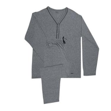 Imagem de Pijama Mash De Algodão Estilo Americano Masculino Camisa Com Botões e 
