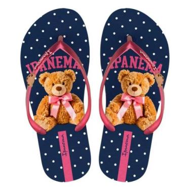 Imagem de Chinelo Infantil Menina Ipanema Hype 27388, Azul escuro rosa, 27/28