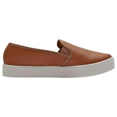 Imagem de Tenis Casual Slip On Flatform Feminino Moleca 5712.304.11437, Nude, 36