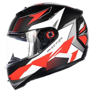 Imagem de Capacete Masculino Feminino Peels Icon Action Preto Fosco, Preto verme