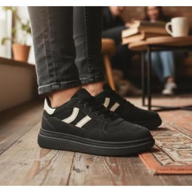 Imagem de Moleca 5816.101 Feminino Lançamento Sneaker Reality - Preto - 37, Pret